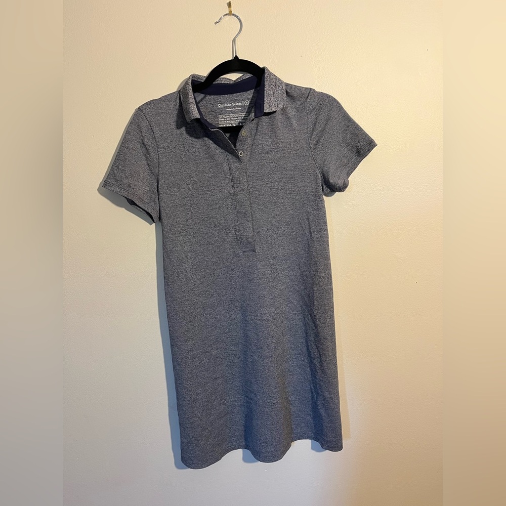 Outdoor Voices Heathered Blue Polo Dress